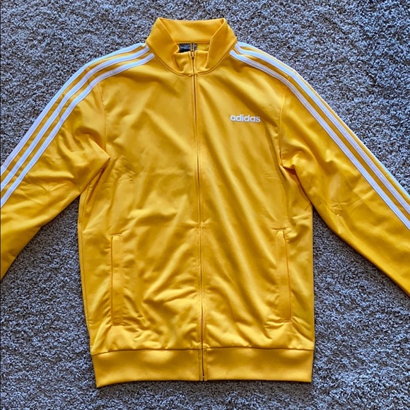 yellow adidas zip up